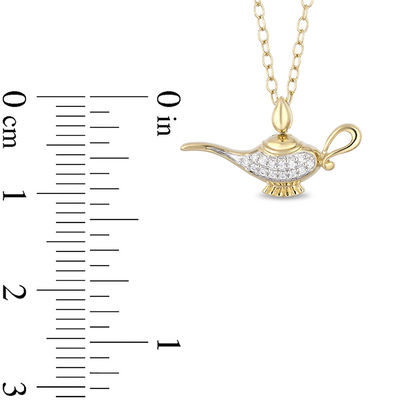 Enchanted Disney Jasmine Diamond Accent Genie Lamp Pendant in 10K Gold - 19"