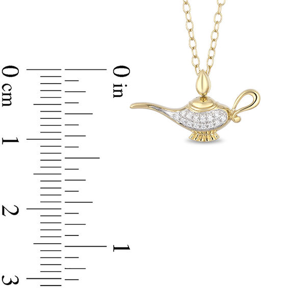 Enchanted Disney Jasmine Diamond Accent Genie Lamp Pendant in 10K Gold - 19"