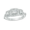 0.50 CT. T.W. Princess-Cut Diamond Past Present Future® Frame Twist Engagement Ring in 10K White Gold