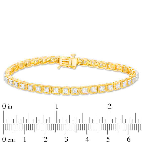 2.00 CT. T.W. Diamond Square Twist Frame Bracelet in 10K Gold