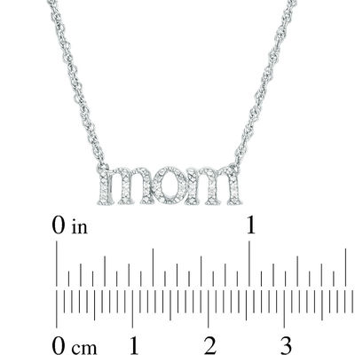 0.04 CT. T.W. Diamond "mom" Necklace in Sterling Silver