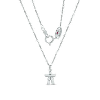 Peoples 100-Year Anniversary Diamond Accent Inukshuk Pendant in Sterling Silver