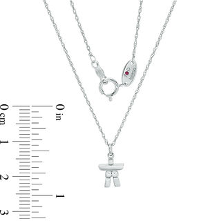 Peoples 100-Year Anniversary Diamond Accent Inukshuk Pendant in Sterling Silver