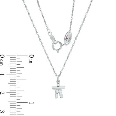 Peoples 100-Year Anniversary Diamond Accent Inukshuk Pendant in Sterling Silver