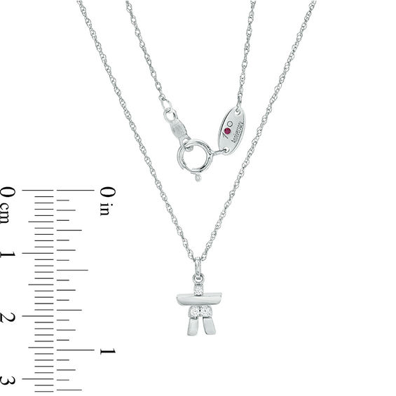 Peoples 100-Year Anniversary Diamond Accent Inukshuk Pendant in Sterling Silver