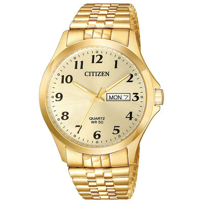 Men's Citizen Quartz Gold-Tone Watch with Champagne Dial (Model: BF5002-99P)