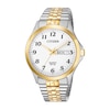 Thumbnail Image 0 of Men's Citizen Quartz Two-Tone Expansion Watch with White Dial (Model: BF5004-93A)