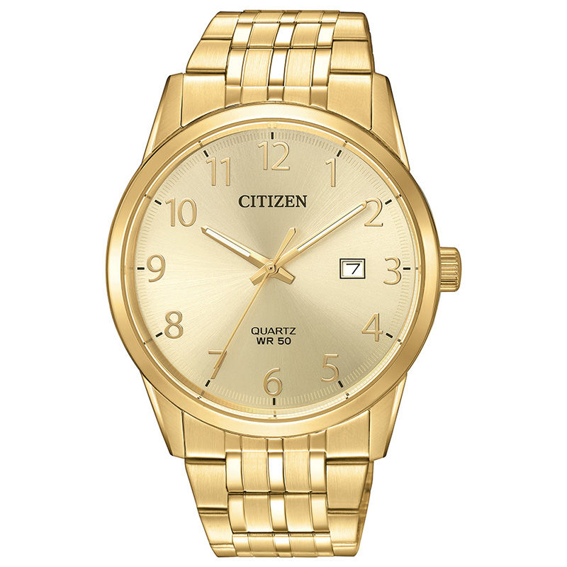 Men's Citizen Quartz Gold-Tone Watch with Champagne Dial (Model: BI5002-57Q)|Peoples Jewellers