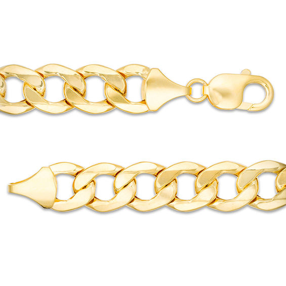 Men's 11.3mm Curb Chain Bracelet in 10K Gold - 9"