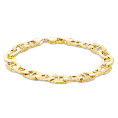 Men's 10.3mm Mariner Link Chain Bracelet in 10K Gold - 9"