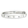 Vera Wang Love Collection  0.115 CT. T.W. Composite Diamond  and Blue Sapphire Station Bangle in Sterling Silver - 7.5"