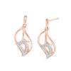 Thumbnail Image 0 of 0.085 CT. T.W. Diamond Geometric Cut-Out Flame Drop Earrings in 10K Rose Gold