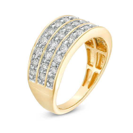 1.00 CT. T.W. Diamond Multi-Row Band in 10K Gold