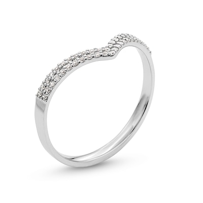 0.10 CT. T.W. Diamond Chevron Band in 10K White Gold