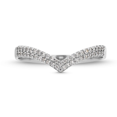 0.10 CT. T.W. Diamond Chevron Band in 10K White Gold