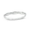 Thumbnail Image 0 of 0.05 CT. T.W. Baguette and Round Diamond Station Band in 10K White Gold