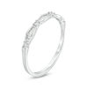 Thumbnail Image 2 of 0.05 CT. T.W. Baguette and Round Diamond Station Band in 10K White Gold