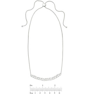 0.10 CT. T.W. Diamond Curb Link Bolo Necklace in Sterling Silver - 26"