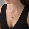 Thumbnail Image 1 of Lab-Created White Sapphire Cluster Vintage-Style Heart Locket in Sterling Silver