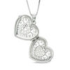 Thumbnail Image 2 of Lab-Created White Sapphire Cluster Vintage-Style Heart Locket in Sterling Silver
