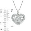 Thumbnail Image 3 of Lab-Created White Sapphire Cluster Vintage-Style Heart Locket in Sterling Silver
