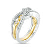 Convertibilities 0.45 CT. T.W. Diamond Scroll and Crossover Three-in-One Ring in Sterling Silver and 10K Gold