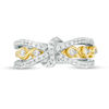 Convertibilities 0.45 CT. T.W. Diamond Scroll and Crossover Three-in-One Ring in Sterling Silver and 10K Gold