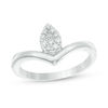 Thumbnail Image 4 of Convertibilities 0.23 CT. T.W. Diamond Pear-Shaped Chevron Three-in-One Ring in Sterling Silver