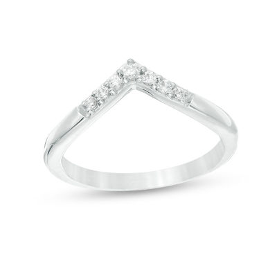 Convertibilities 0.23 CT. T.W. Diamond Pear-Shaped Chevron Three-in-One Ring in Sterling Silver