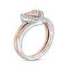 Convertibilities 0.09 CT. T.W. Diamond Heart Frame Three-in-One Ring in Sterling Silver and 10K Rose Gold