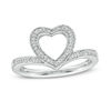 Thumbnail Image 3 of Convertibilities 0.09 CT. T.W. Diamond Heart Frame Three-in-One Ring in Sterling Silver and 10K Rose Gold