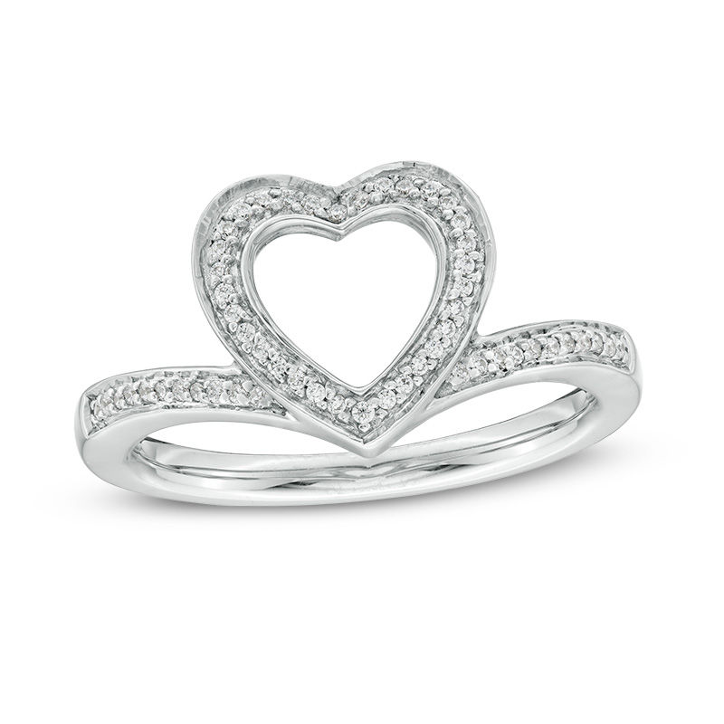 Convertibilities 0.09 CT. T.W. Diamond Heart Frame Three-in-One Ring in Sterling Silver and 10K Rose Gold|Peoples Jewellers