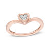 Thumbnail Image 4 of Convertibilities 0.09 CT. T.W. Diamond Heart Frame Three-in-One Ring in Sterling Silver and 10K Rose Gold