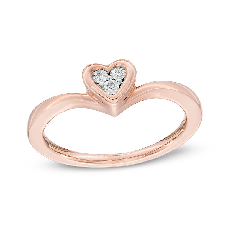 Convertibilities 0.09 CT. T.W. Diamond Heart Frame Three-in-One Ring in Sterling Silver and 10K Rose Gold|Peoples Jewellers