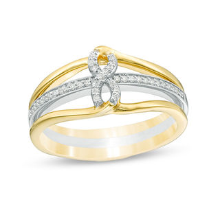 Convertibilities 0.115 CT. T.W. Diamond Infinity Crossover Three-in-One Ring in Sterling Silver and 10K Gold