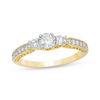 0.45 CT. T.W. Diamond Three Stone Vintage-Style Engagement Ring in 10K Gold