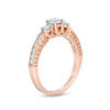 0.45 CT. T.W. Diamond Three Stone Vintage-Style Engagement Ring in 10K Rose Gold