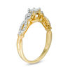 Thumbnail Image 2 of 0.37 CT. T.W. Princess-Cut Diamond Three Stone Crossover Shank Engagement Ring in 10K Gold