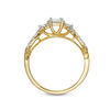 Thumbnail Image 5 of 0.37 CT. T.W. Princess-Cut Diamond Three Stone Crossover Shank Engagement Ring in 10K Gold