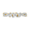 Thumbnail Image 6 of 0.37 CT. T.W. Princess-Cut Diamond Three Stone Crossover Shank Engagement Ring in 10K Gold