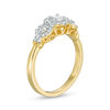 Thumbnail Image 1 of 0.45 CT. T.W. Diamond Three Stone Frame X-Sides Engagement Ring in 10K Gold