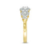 0.45 CT. T.W. Diamond Three Stone Frame X-Sides Engagement Ring in 10K Gold