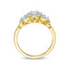 Thumbnail Image 4 of 0.45 CT. T.W. Diamond Three Stone Frame X-Sides Engagement Ring in 10K Gold