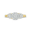 0.45 CT. T.W. Diamond Three Stone Frame X-Sides Engagement Ring in 10K Gold