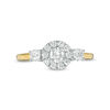 Thumbnail Image 5 of 0.69 CT. T.W. Diamond Three Stone Frame Engagement Ring in 10K Gold