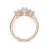 0.69 CT. T.W. Diamond Three Stone Frame Engagement Ring in 10K Rose Gold