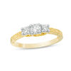 Thumbnail Image 1 of 0.45 CT. T.W. Diamond Three Stone Filigree Scroll Engagement Ring in 10K Gold