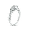 Thumbnail Image 1 of 0.45 CT. T.W. Diamond Three Stone Filigree Scroll Engagement Ring in 10K White Gold