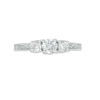 Thumbnail Image 5 of 0.45 CT. T.W. Diamond Three Stone Filigree Scroll Engagement Ring in 10K White Gold