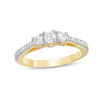 Thumbnail Image 0 of 0.58 CT. T.W. Diamond Three Stone Engagement Ring in 10K Gold